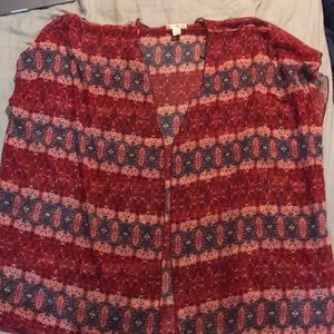 Patterned Flowy Sheer Crop Sleeves Cardigan